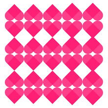 Seamless Pattern With Pink Hearts
