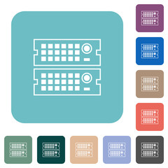 Sticker - Rack servers outline rounded square flat icons