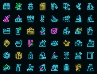 Sticker - Laboratory research icons set outline vector. Dna science. Microscope chemistry
