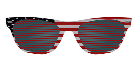 Wall Mural - USA flag glasses. vector illustration