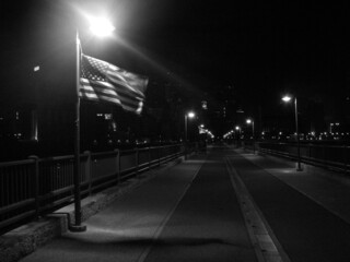 Wall Mural - Flag on Bridge