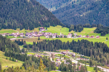 Poster - Aerial view of Cima Sappada in summer season, Italian Dolomites.