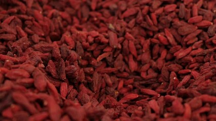 Canvas Print - A closeup of a pile of dried Chinese wolfberries