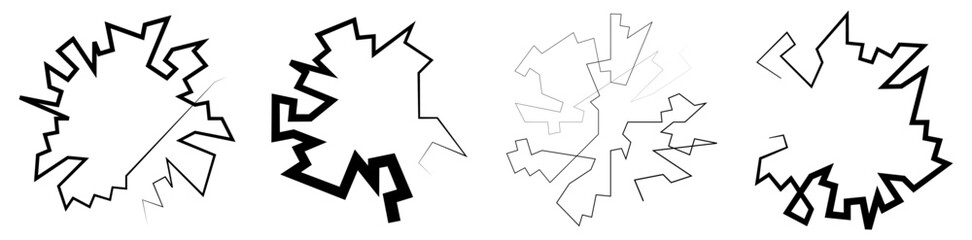 Leinwandbilder - Geometric, random circular element. Abstract angular circle shape