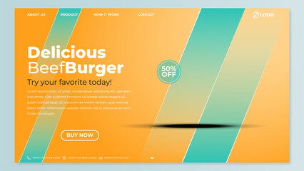 Wall Mural - Modern homepage design template with image placement