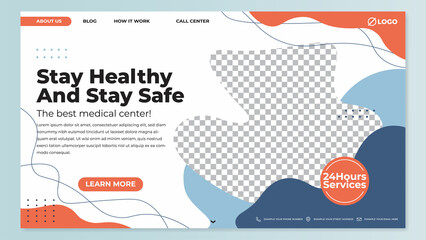 Wall Mural - Modern homepage design template with image placement