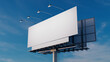 © RocknRoller Studios - Advertising Billboard. Blank Large Format Sign against a Dusk Sky. Mockup Template.