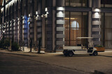 Fototapeta Perspektywa 3d - clubcar on the street at night