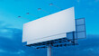 © RocknRoller Studios - Advertising Billboard. Blank Large Format Sign against a Cloudy Afternoon Sky. Design Template.