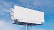 © RocknRoller Studios - Advertising Billboard. Empty Outdoor Sign against a Hazy Morning Sky. Design Template.