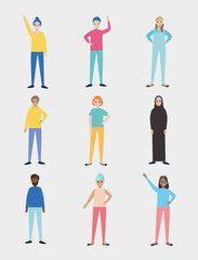 Sticker - diversity people icon collection