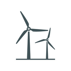 Wind power icon. Simple solid style. Mill, silhouette, farm, pictogram, wheel, power, technology, tower, power, energy alternative concept. Vector illustration isolated on white background EPS 10