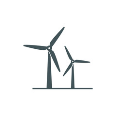 Wind power icon. Simple solid style. Mill, silhouette, farm, pictogram, wheel, power, technology, tower, power, energy alternative concept. Vector illustration isolated on white background EPS 10