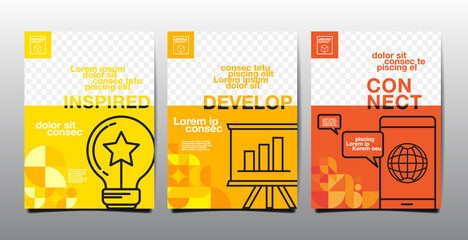 Wall Mural - Template layout design, business cover book , Yellow Tone