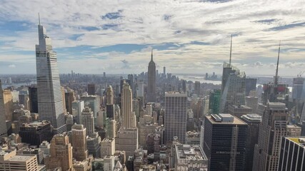 Fototapete - September 2021 New York City Manhattan midtown buildings skyline timelapse