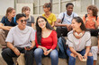© CarlosBarquero - Group of multi-ethnic students happily looking at the camera during a break.