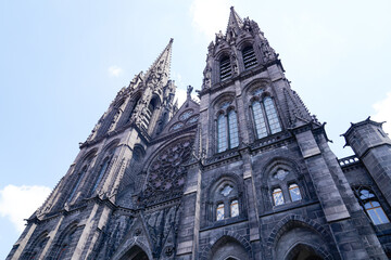 monument cathedral in Clermont-Ferrand city in France