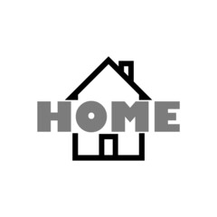 Wall Mural - Word Home icon isolated on white background