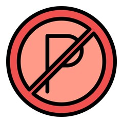 Sticker - Parking restriction icon. Outline parking restriction vector icon color flat isolated