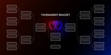 Tournament Bracket Championship With Winners Cup And Wreat. Vector Design