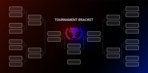 tournament bracket championship with winners cup and wreat. vector design
