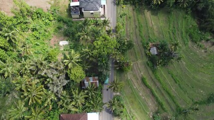 Sticker - An aerial view of Sidemen city in Bali, Indonesia