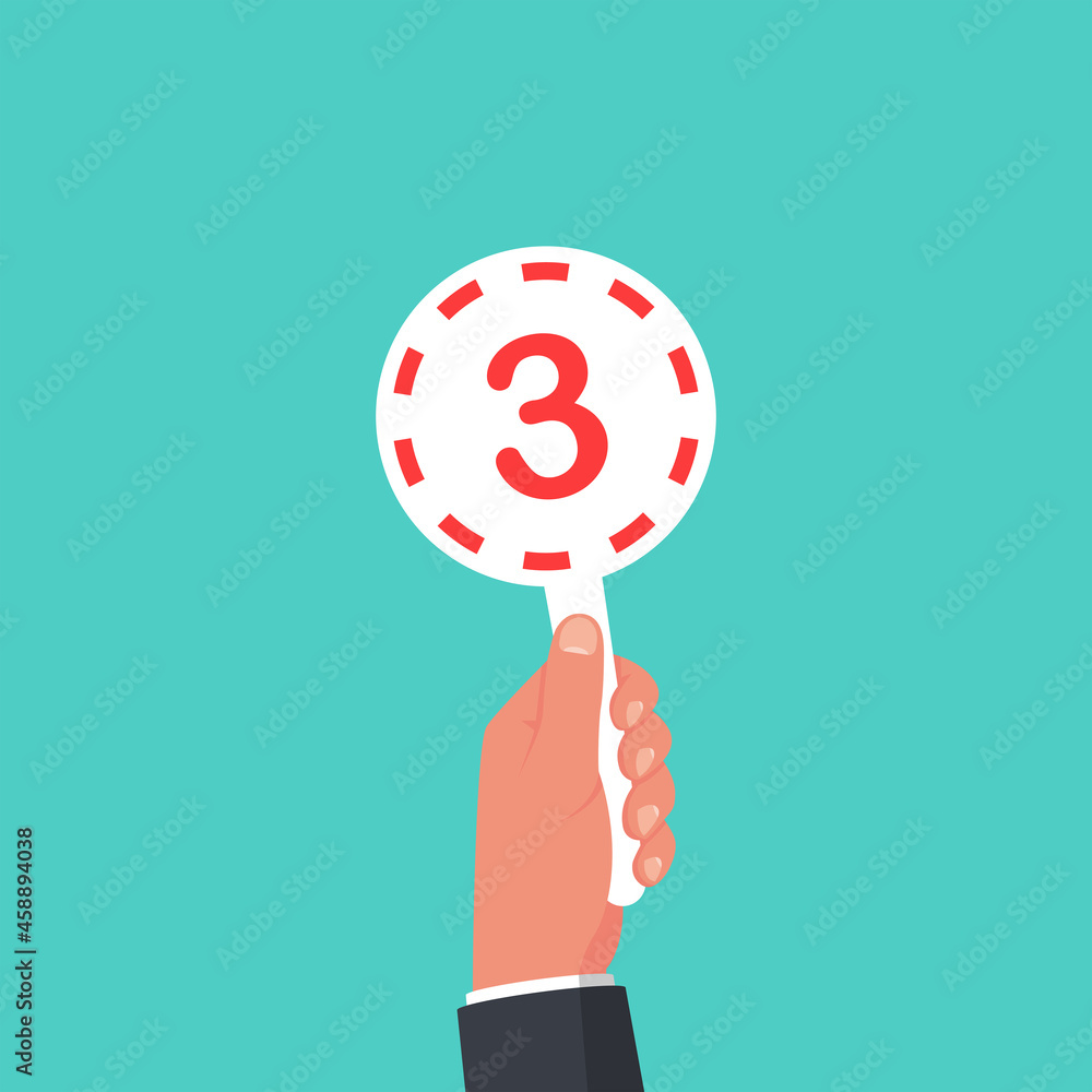 Image vectorielle Stock Score card 3. Number table. Digit rating on a ...