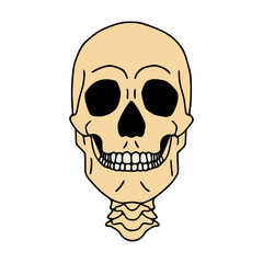 Poster - Human skull flat icon, isolated on white background