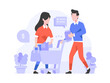 © Anang - People Choose Put Goods in Shopping Cart Buy Product Online Concept Flat Style Design Illustration