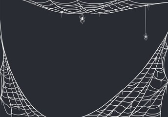 Wall Mural - Halloween spider web for design background. October holidays spiderweb or cobweb