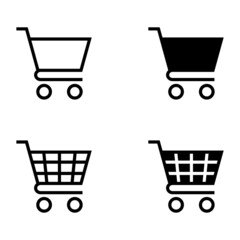 Sticker - shopping cart icon set