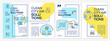 Clean city air solutions brochure template. Clean public transport. Flyer, booklet, leaflet print, cover design with linear icons. Vector layouts for presentation, annual reports, advertisement pages
