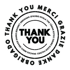 Poster - Thank You stamp concept in many languages