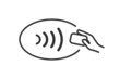 NFC contactless wireless pay sign icon in black