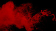 Red cloud of ink. Awesome abstract background. Drops of red ink in water. Cosmic star background. Red watercolor paints in water on a black background.