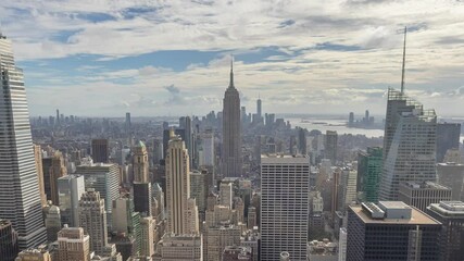 Fototapete - September 2021 New York City Manhattan midtown buildings skyline timelapse zoom in