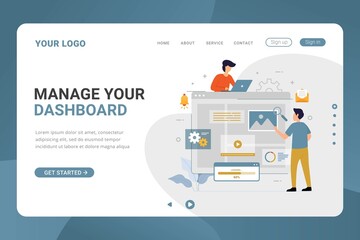 Landing page template dashboard setting for web development