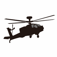 Wall Mural - apache military assault helicopter silhouette vector design