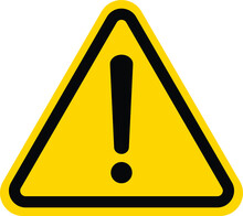 Hazard Warning Attention Sign With Exclamation Mark Symbol