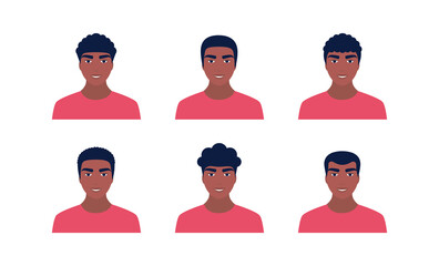 Sticker - young man with various hairstyles