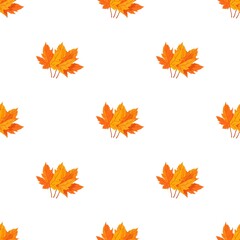 Canvas Print - Autumn leaves pattern seamless background texture repeat wallpaper geometric vector