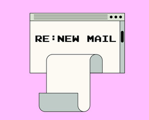 Poster - Retro user interface window with a message 