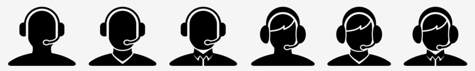 Wall Mural - call center icon call centre agent set | call center support icon service operator vector illustrati