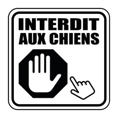 Canvas Print - Logo interdit aux chiens.