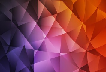 Dark Pink, Red vector triangle mosaic background.