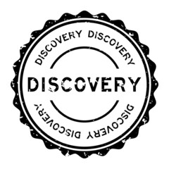 Wall Mural - Grunge black discovery word round rubber seal stamp on white background