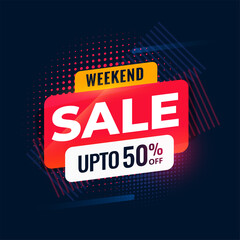 Wall Mural - weekend discount sale banner template