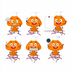 Poster - Cartoon character of moordecovirus with various chef emoticons