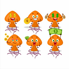 Poster - Moordecovirus cartoon character with cute emoticon bring money