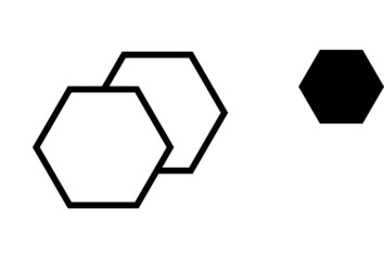 Wall Mural - Hexagon icon of vector geometry hexagonal six sided polygon hexagon line on white backround